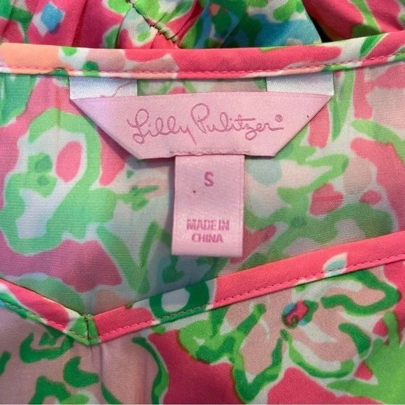 Lilly Pulitzer Deanna Belted Tie Romper Southern Charm Pink Green Floral - Picture 7 of 9